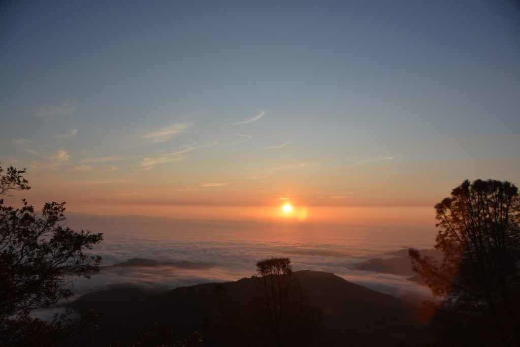 Sunrise from the summit of Mt. Umunhum. Photo courtesy Annie Burke.