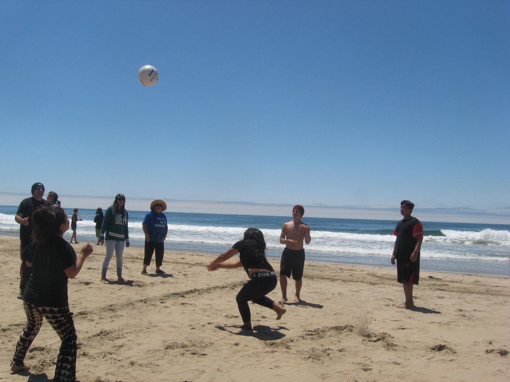 Campers get competitive in improvised beach volleyball. Photo courtesy Jay Scherf.